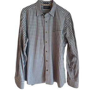 Fish Hippie Men's Plaid Long Sleeve Button-Up Shirt Blue L‎ Solstice